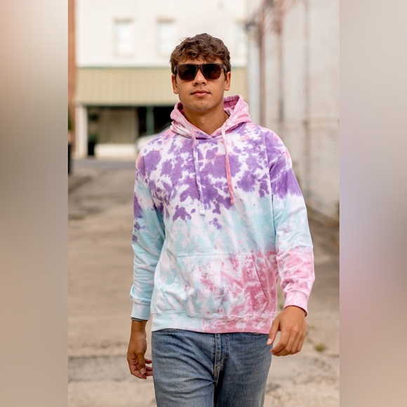 Brisco Brands Cloud Tie Dyed Fleece Lined Hoodie - Picture 1 of 4